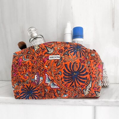 handmade cosmetic bag “orange palm”