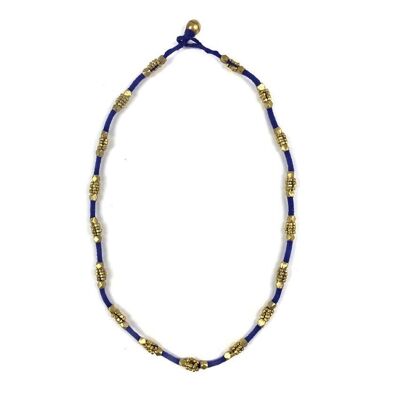 Dokra necklace "Vibrant Blue"