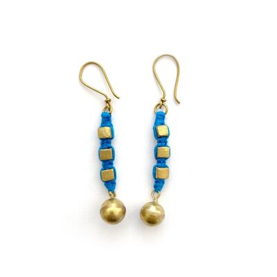 Boucles d'oreilles Dokra "roches bleues"