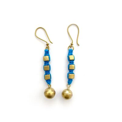 Dokra earrings "blue rocks"