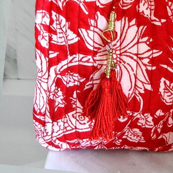 Sac cosmétique fait main "Red Garden" 3