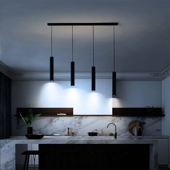 Lampe Suspendue LED Fakla Noire : 4 lampes Design Épuré Luminosité Réglable Ambiance Personnalisée 5