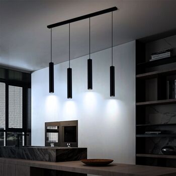 Lampe Suspendue LED Fakla Noire : 4 lampes Design Épuré Luminosité Réglable Ambiance Personnalisée 9
