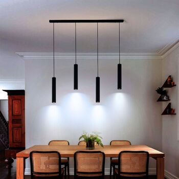 Lampe Suspendue LED Fakla Noire : 4 lampes Design Épuré Luminosité Réglable Ambiance Personnalisée 10