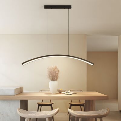 Lampada a sospensione LED Keula Black: elegante lampada da soffitto a semiarco