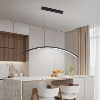 Suspension LED Keula Noire : lampe plafond demi-arc élégante 4