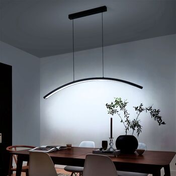 Suspension LED Keula Noire : lampe plafond demi-arc élégante 5