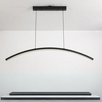 Suspension LED Keula Noire : lampe plafond demi-arc élégante 6