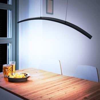 Suspension LED Keula Noire : lampe plafond demi-arc élégante 7