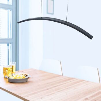 Suspension LED Keula Noire : lampe plafond demi-arc élégante 8