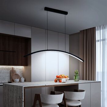 Suspension LED Keula Noire : lampe plafond demi-arc élégante 9