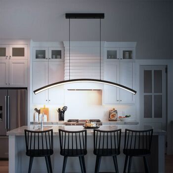 Suspension LED Keula Noire : lampe plafond demi-arc élégante 10
