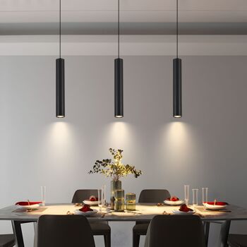 Lampe Suspendue Faklana Noire : Pendante Design Moderne et Éclairage LED Économique 1