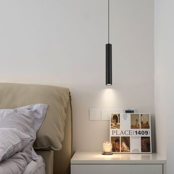 Lampe Suspendue Faklana Noire : Pendante Design Moderne et Éclairage LED Économique 2
