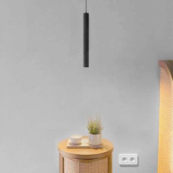 Lampe Suspendue Faklana Noire : Pendante Design Moderne et Éclairage LED Économique 5