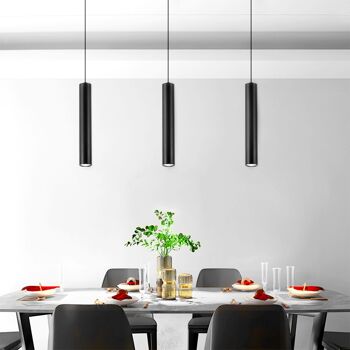 Lampe Suspendue Faklana Noire : Pendante Design Moderne et Éclairage LED Économique 6