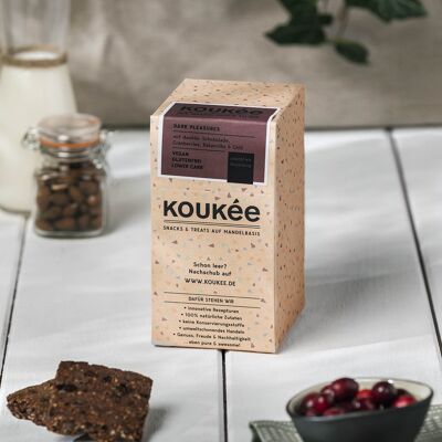 KOUKÉE - el snack de almendras para llevar - caja de 10 PLACERES OSCUROS