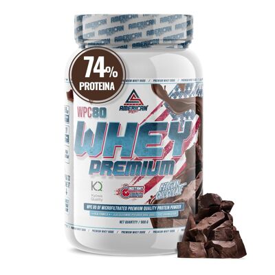 AS Supplemento americano | Proteine Whey Premium 900 g | Cioccolato | Proteine del siero di latte | Aumenta la massa muscolare | Alta concentrazione di proteine pure WPC80 | Contiene L-Glutammina Kyowa Quality®…