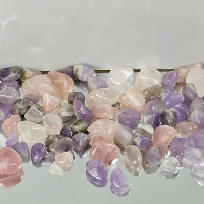 Améthyste et cristal de quartz rose Tumblestones grand lot