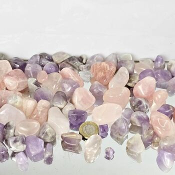 Améthyste et cristal de quartz rose Tumblestones grand lot 2