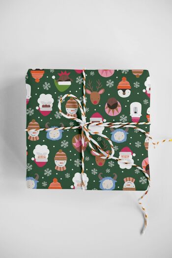 Personnages Papier d’emballage de Noël | Emballage cadeau des Fêtes 1