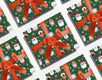 Personnages Papier d’emballage de Noël | Emballage cadeau des Fêtes 3