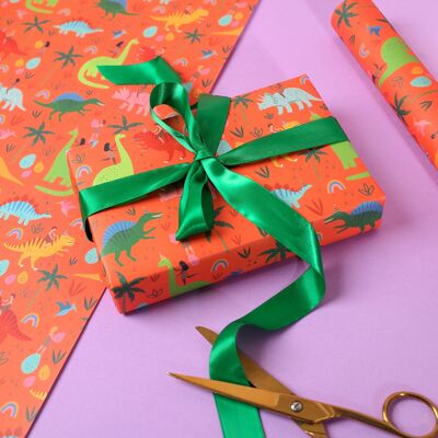 Carta da regalo per dinosauri | Avvolgimento per bambini | Involucro per bambini