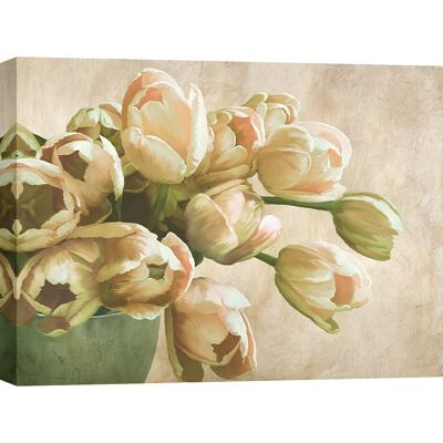 Cuadro floral sobre lienzo: Luca Villa, Tulipanes modernos