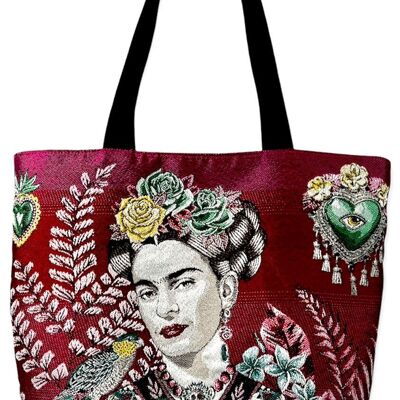 Borsa shopper in jacquard, Artista rosa