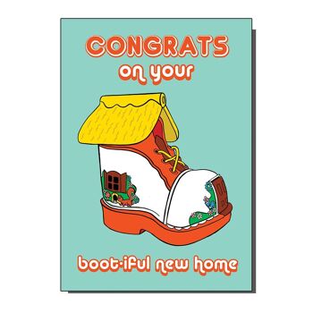 Félicitations pour votre carte de vœux Boot-Iful New Home