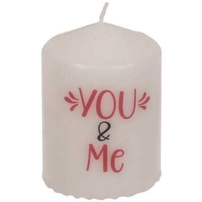 Vela Love You & Me en caja 6x8 cm.