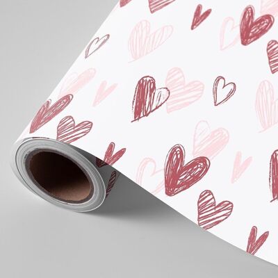 Bobina papel regalo 62 cm 4 kg corazones