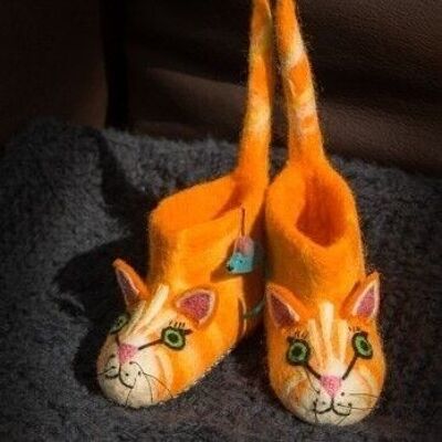 Pantuflas para niños Ginger Cat - de Sew Heart Felt