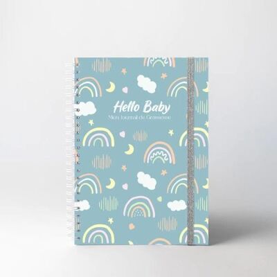 Pregnancy notebook - Hello Baby Blue Rainbow