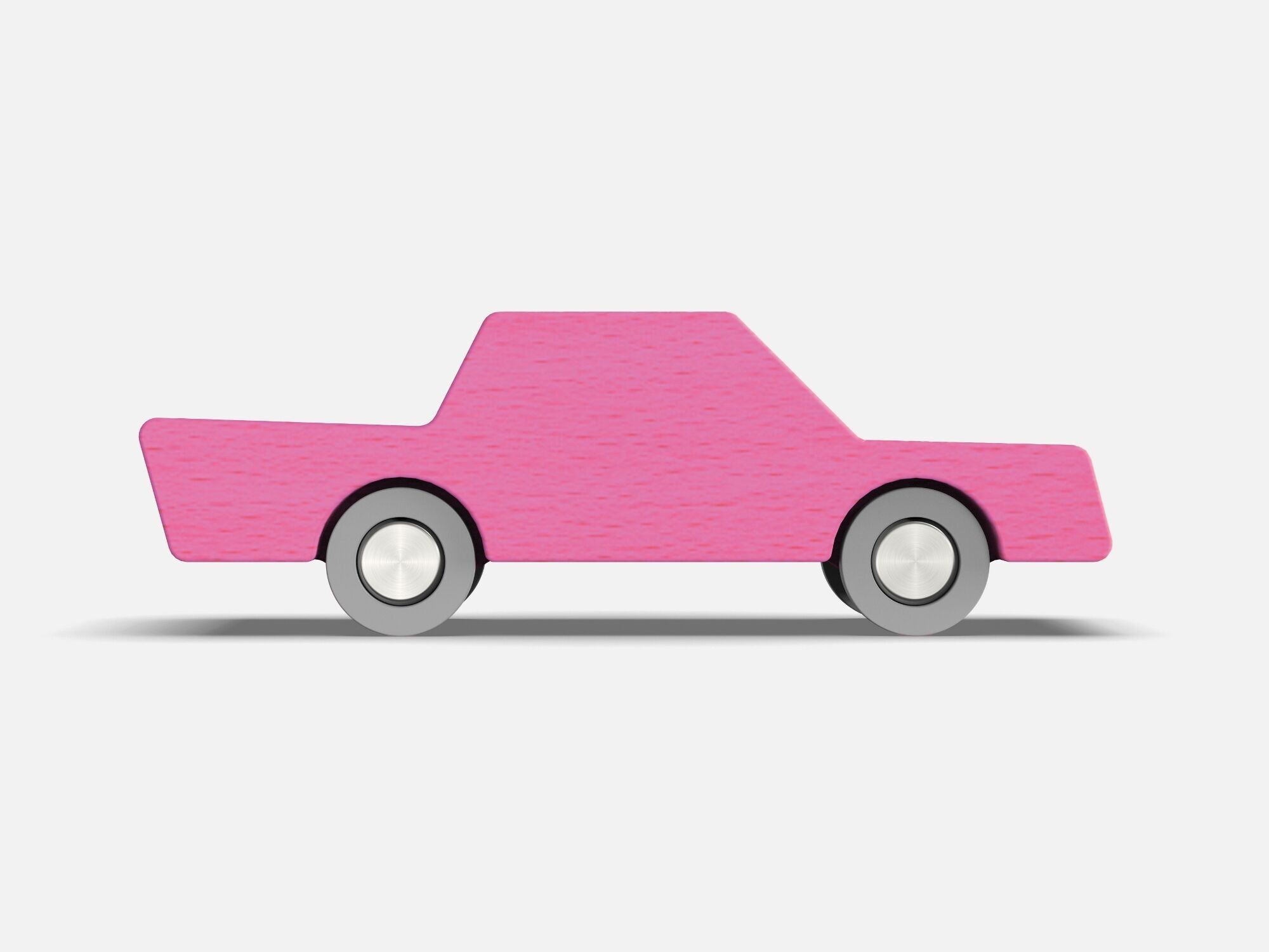 Aller et retour - Voiture jouet en bois (rosa)