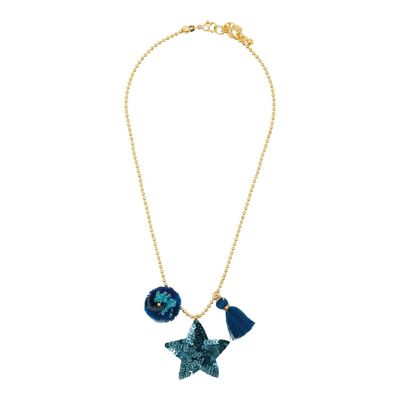 Collier Selda - Bleu de Prusse