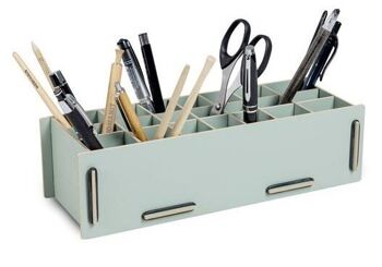 Boîte à stylos XL - vert clair en bois 1