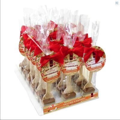 Festive-Rührstäbchen für heiße Schokolade mit gesalzenem Karamell