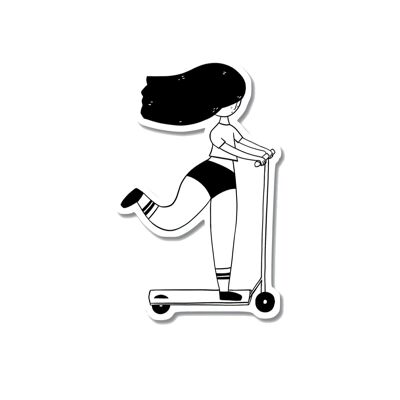 Adesivo ragazza scooter