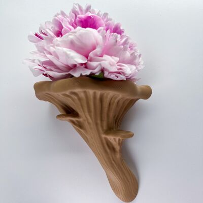 Oyster mushroom wall shelf for a natural home decoration - floating mushroom wall shelf