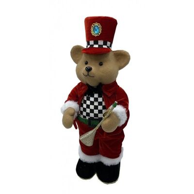 Decorative drum musician bear 16x18 H43cm