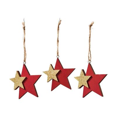 Assortment of various star pendants 18 cm - Christmas decoration