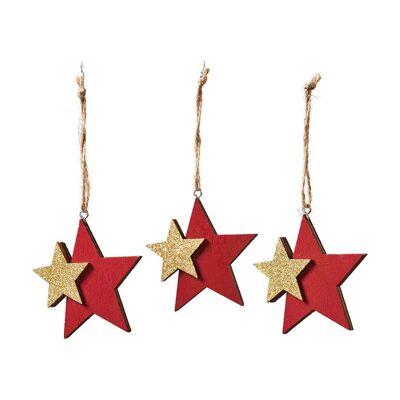 Assortiment de pendentifs étoiles diverses 18 cm - Décoration de Noël