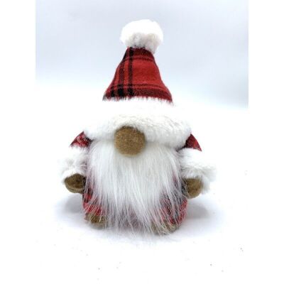 Figura de Papá Noel escocés Al. 17 cm en rojo y blanco