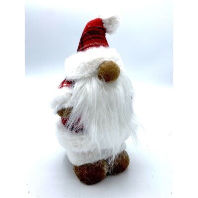 Figura de Papá Noel escocés Al. 24 cm en rojo y blanco