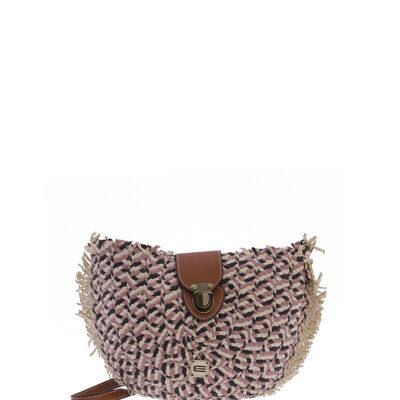 Bolso bandolera para mujer EFERRI Valta de rafia con cremallera