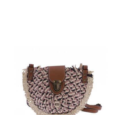 Sac bandoulière femme EFERRI Valli en raphia avec fermeture éclair