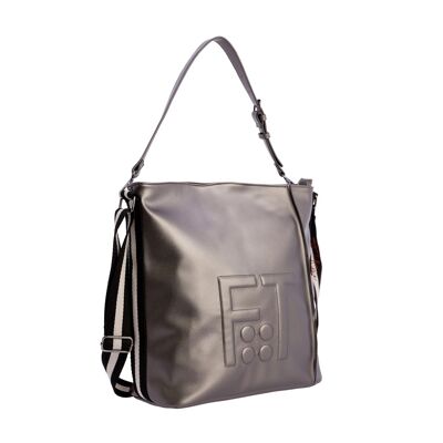 Bolso shopper para mujer FOR TIME Dona de piel sintética topo con cremallera