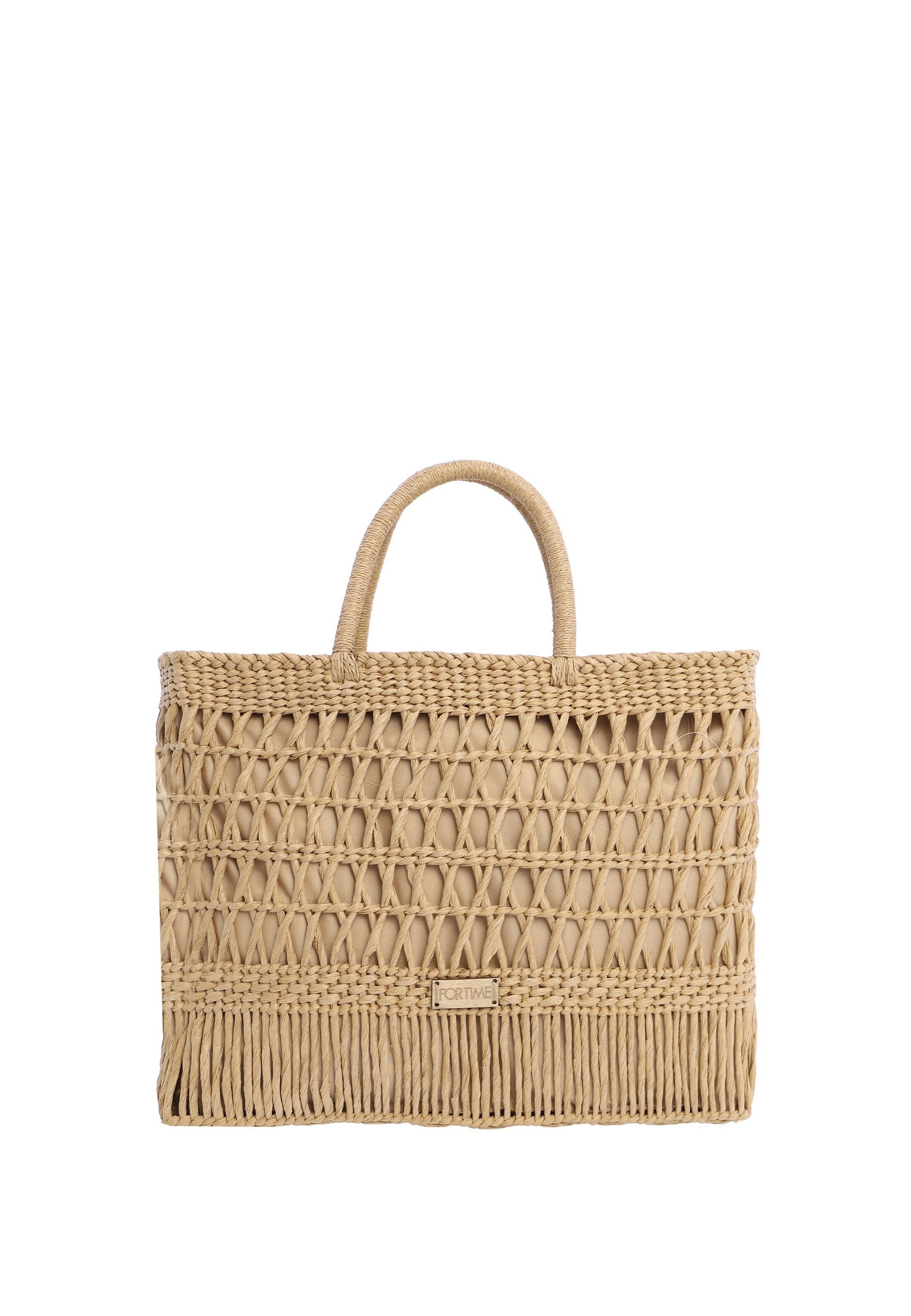 FOR TIME Borsa tote da donna in rafia Larache