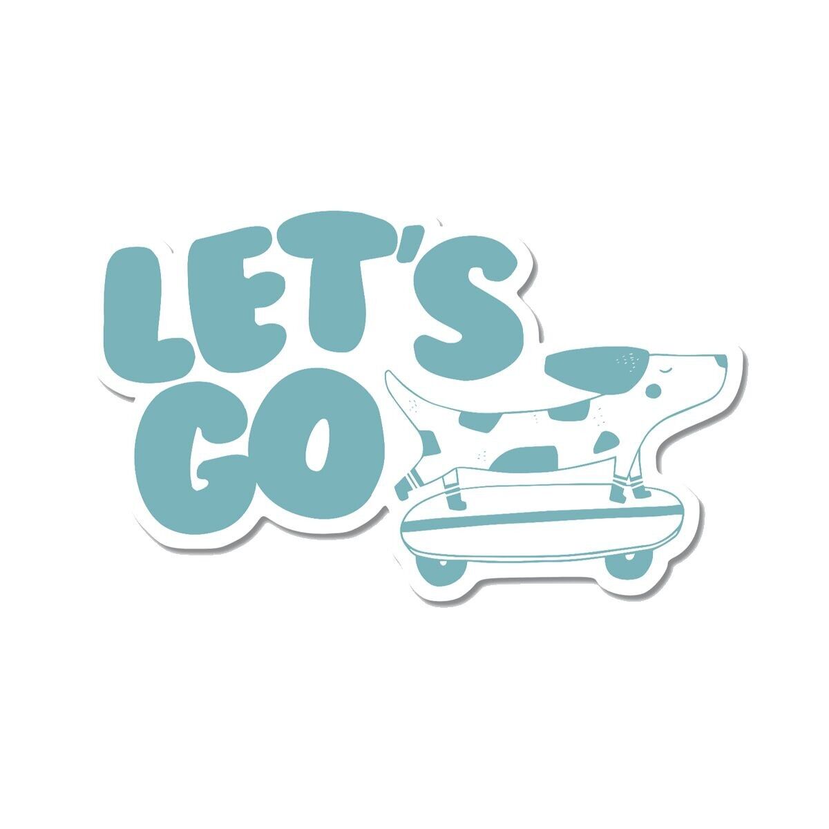 Aufkleber „Lass uns gehen“ – Hundeschlittschuhlaufen